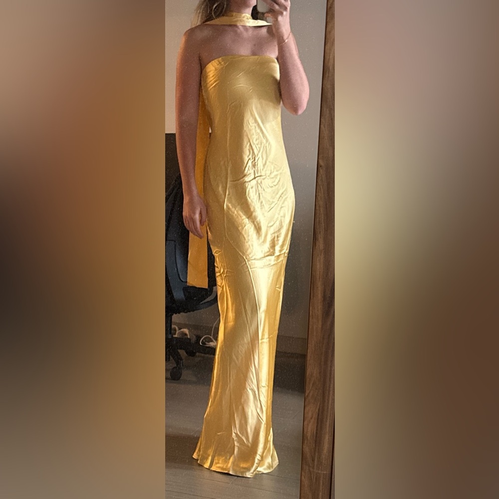 Reformation Oren Silk Dress - sunshine - Picture 3 of 4